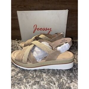 NIB Jeossy Women's Espadrille Wedge‎ Sandals, sz 10